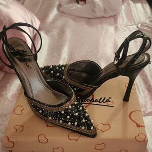 Michele Black and Gold Women's Heels